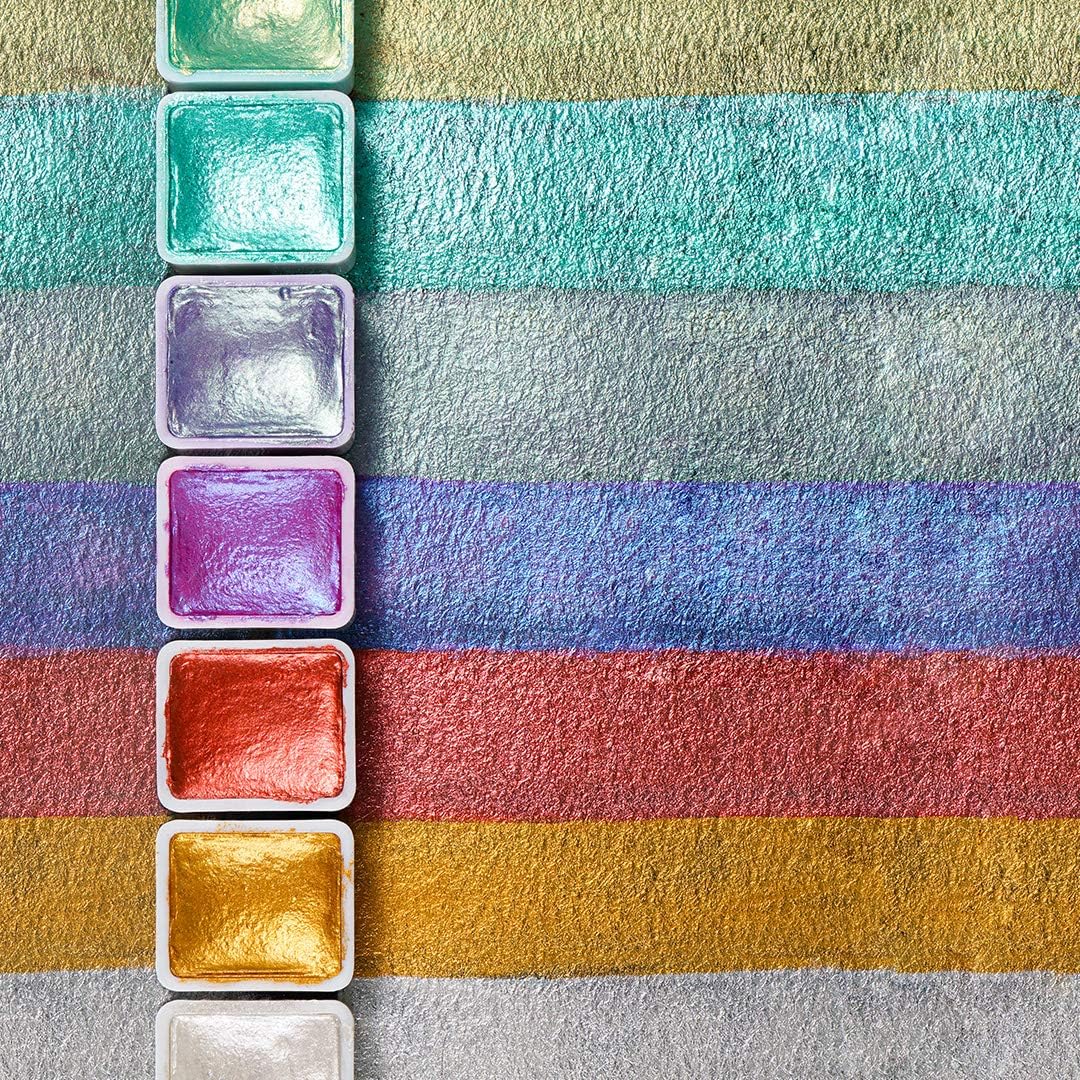 Paul Rubens Artist Grade Watercolour Paint Set, 48 Colours Glitter Watercolor Paints, Portable Metal Case - Image 4
