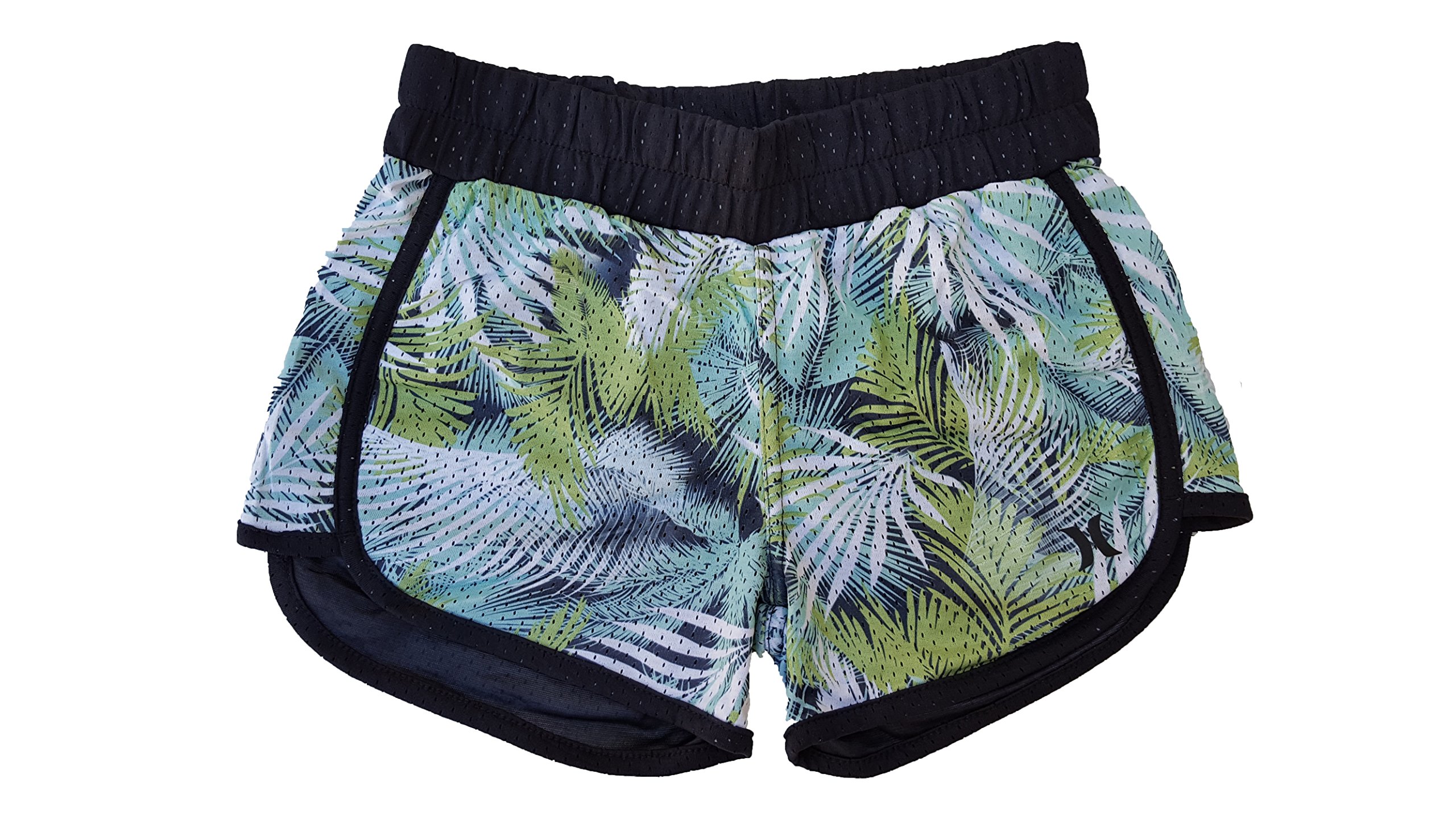 Hurley Shorts playeros de punto doble Dri-Fit para niña (mediano, lima flash (E1E) / negro/lima flash)