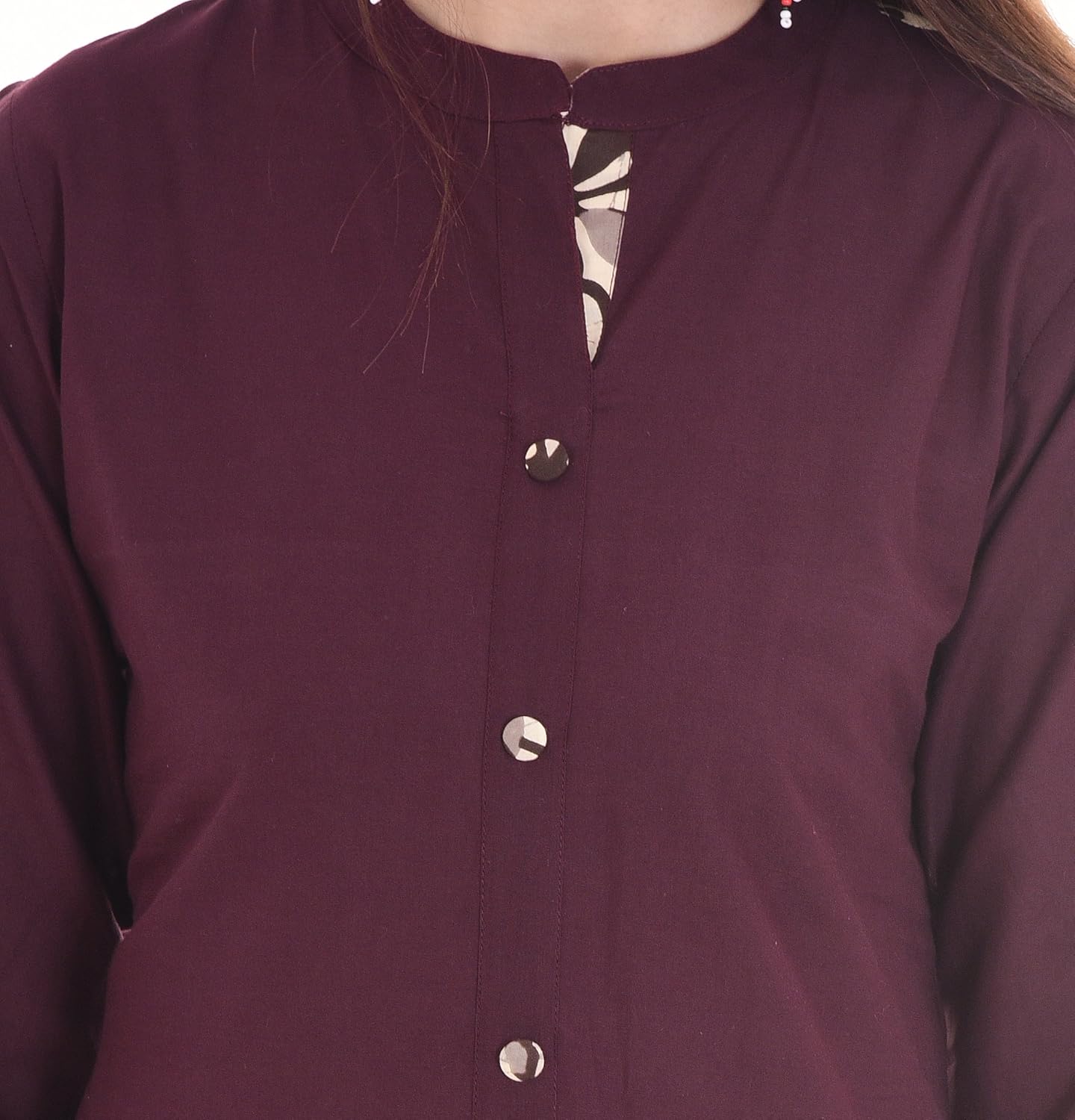 palakh women's cotton brown pocket kurti with beige printed palazzo