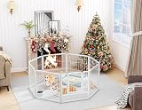 HOMIDEC 8-Panel Dog Pen with Door 60cm High Internal/Outdoor Playpen White view 2