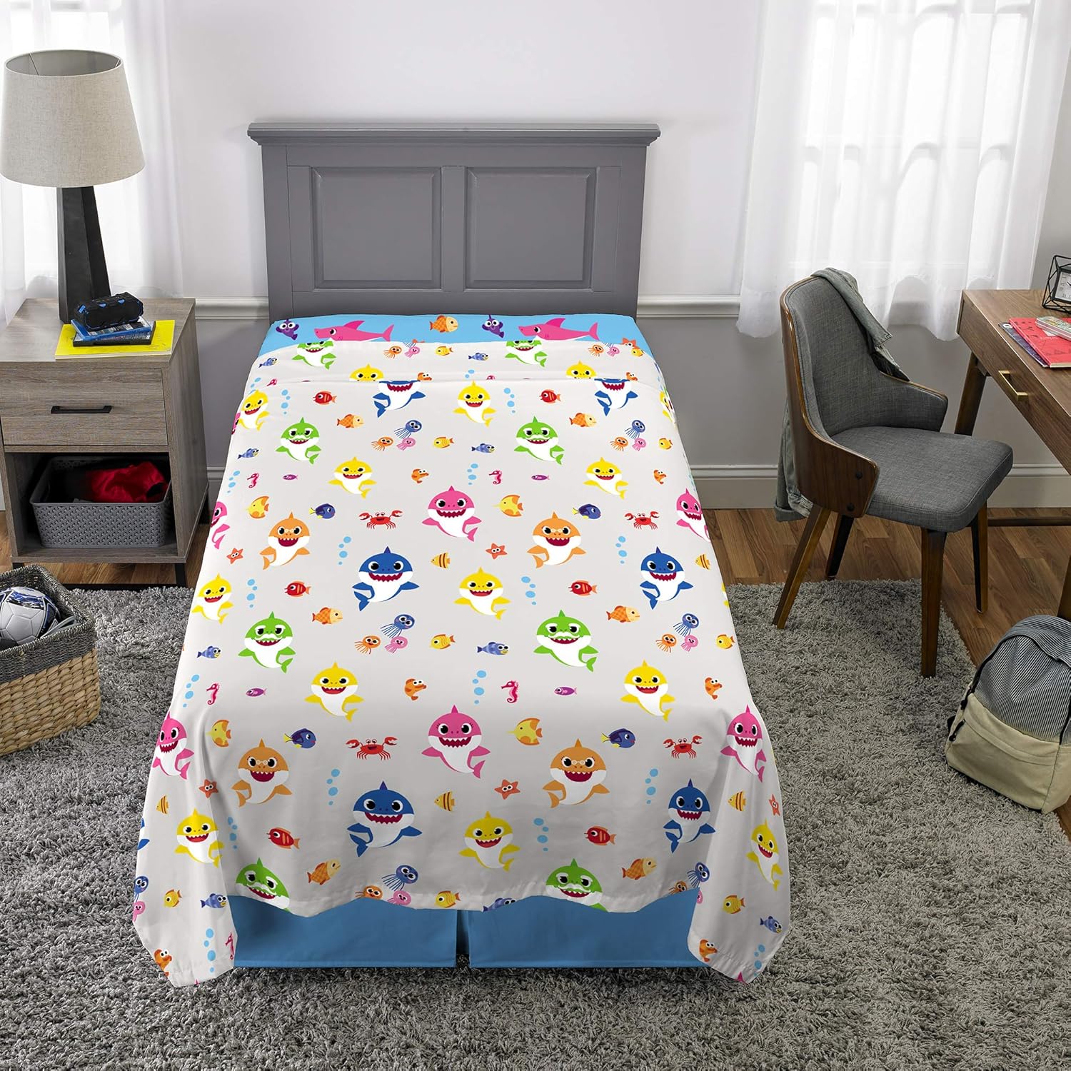 baby shark twin sheet set