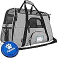 PetAmi Airline Approved Pet Carrier for Cat, Soft Sided Dog Carrier for Small Dogs, Cat Travel Supplies Accessories for Indoor Cats, Ventilated Pet Carrying Bag Medium Large Kitten Puppy, Large Gray