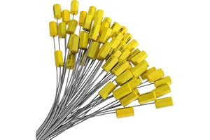 SEWEDER Steel Security Cable Wire Seal Numbered Anti-Tamper Security Tag Disposable 60 Pack Steel Wire Seal Pull Tight Steel Wire Seal Self-Locking Shipping Padlock for Truck, Trailer, Cargo, Container, Vans