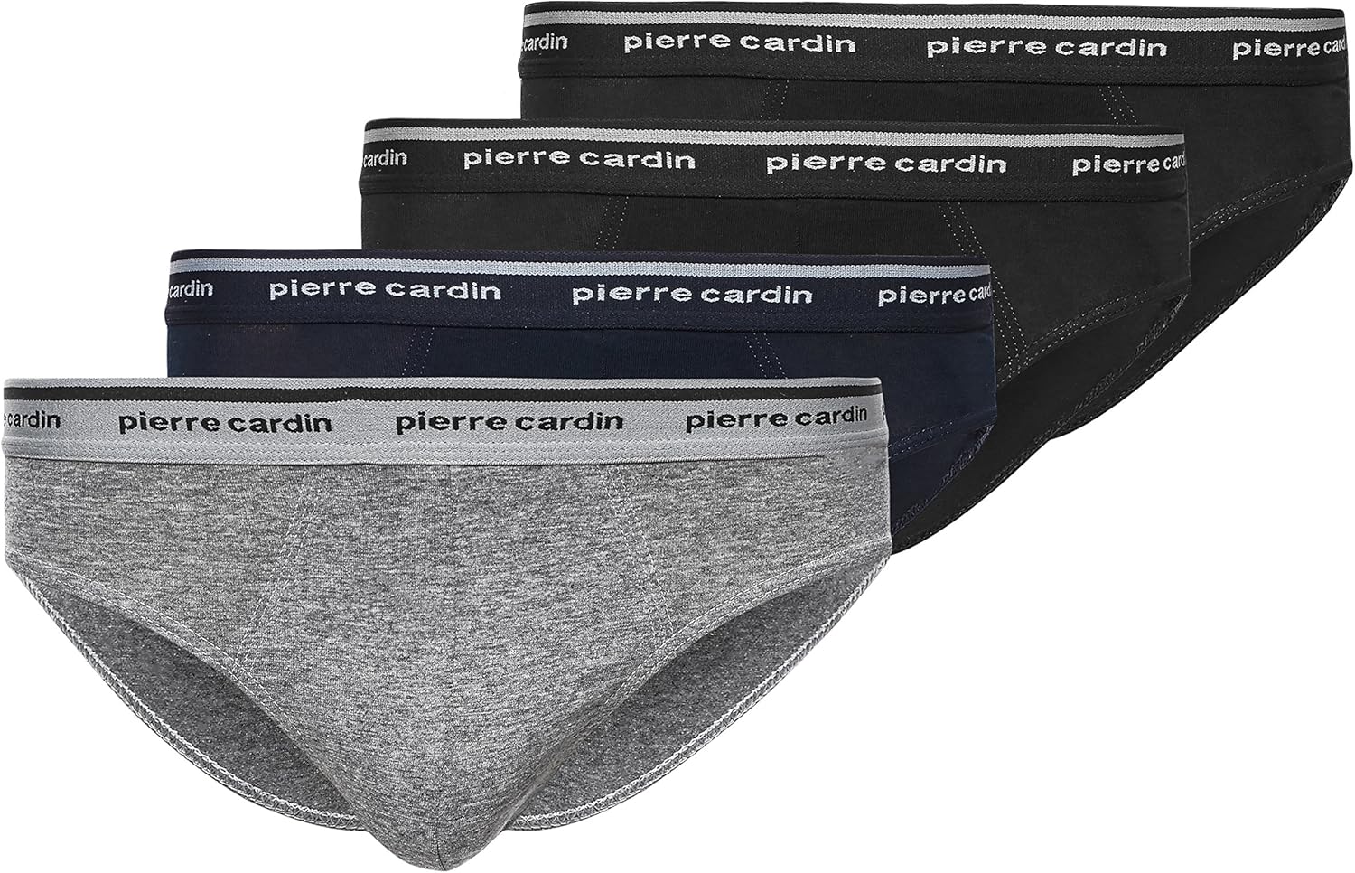 Pierre Cardin Mens 4 Pack Briefs PCU492 (2xBlack/Grey/Navy, M) Amazon