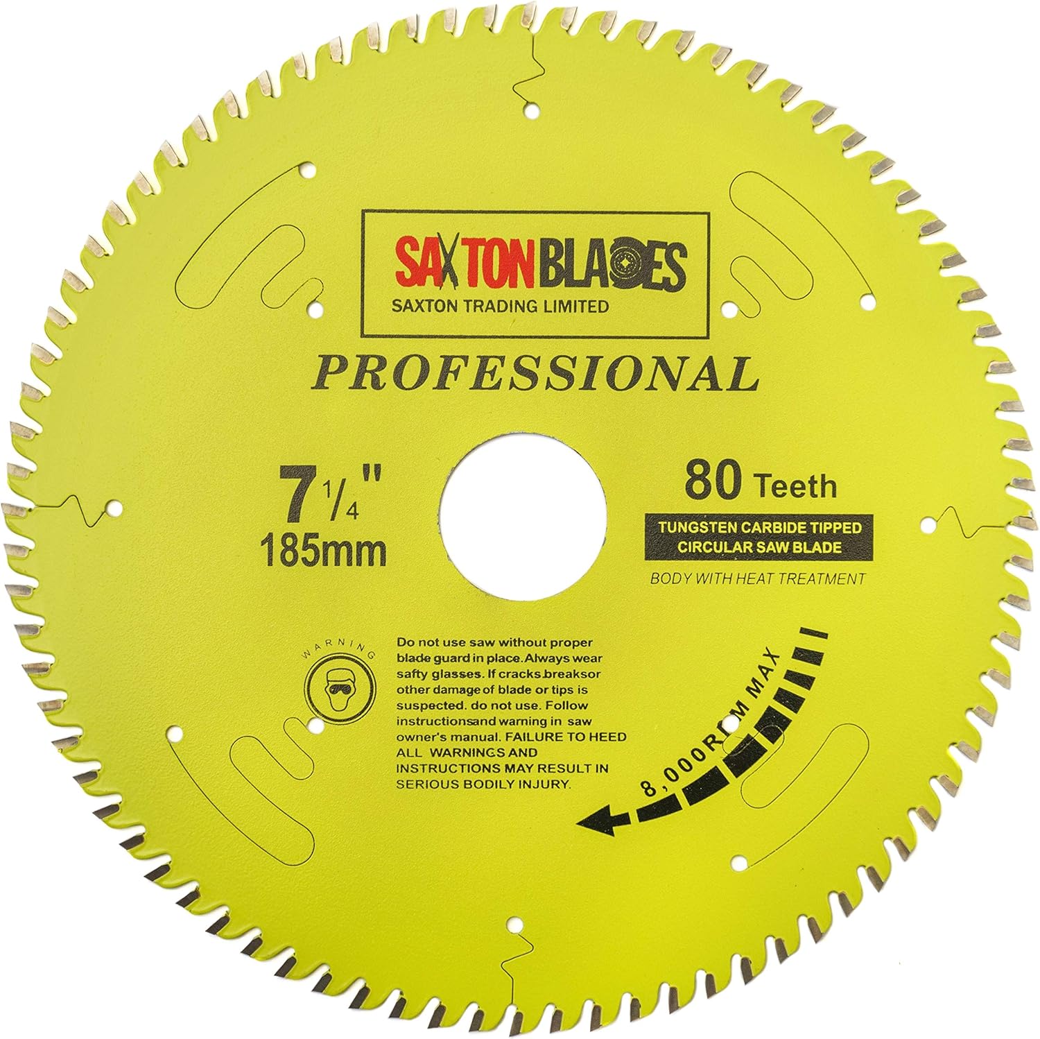 TCT18580TPRO Saxton Professional Range TCT Circular Saw Blade 185mm x 80T x 30mm Bore, 16, 20