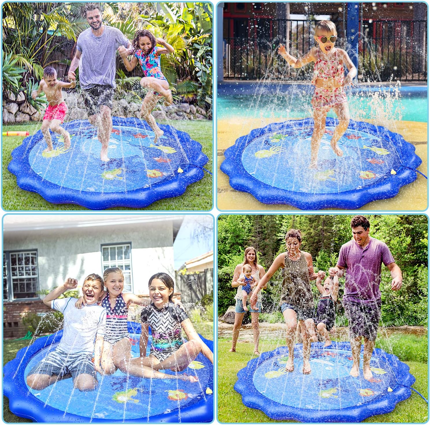 Giftinthebox Sprinkler &Splash Pad for Kids, 68" Splash Play Mat Water Toy for Toddlers , Outdoor Water Mat Toys, Baby Infant Wading Swimming Pool Party Outdoor Water Toy for Girls Boys: Toys & Games