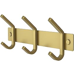 SAYONEYES Brushed Gold Small Coat Rack Wall Mount