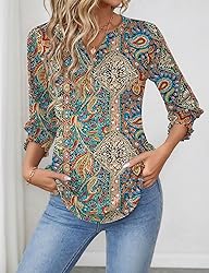 LOMON Blouses for Women Fashion 2025 Summer Vneck