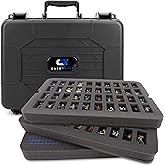 CASEMATIX Hard Shell Miniature Carrying Case - 80 Slot Figurine Miniature Storage Case with Customizable Foam Layer for Large Miniatures Compatible with Warhammer 40k, DnD &amp; More!