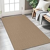 KOZYFLY Boho Rugs for Entryway 3x5 ft Washable Area Rug Non Slip Rubber Backed Entry Rug Woven Indoor Door Mat Cotton Kitchen Rugs Floor Carpet for Entryway, Foyer, Backdoor, Tan/Orange/Brown