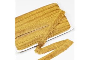 dlboboai Khaki Fringe Tassel Trim Lace Polyester Macrame Tassel lace 27 Yards 25 mm Wide for Sewing Crafts Clothing Curtains Accessories Lampshade Home DIY Decoration (Khaki,25 mm Wide)