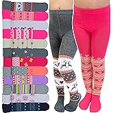 ToBeInStyle Girl’s Pack of 6 Opaque Knit Density Pull-On Warm Winter Tights