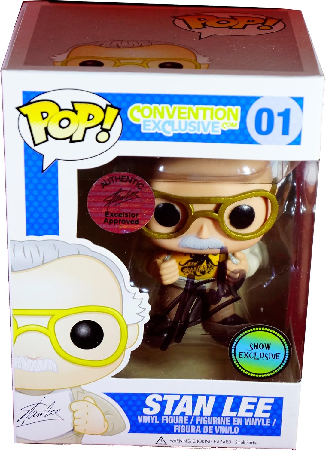 Amazon Com Stan Lee S Excelsior 13 Exclusive Funko Pop Stan Lee Vinyl Bobble Head Figure Toys Games