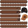 Giegxin 120 Pieces Rustic Leatherette Hat Patches with 8 Types of Shape Laser Engraving Blanks Patch Adhesive for Fabric Faux