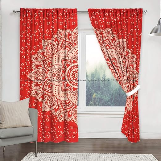 Amazon Com Sophia Art Red Gold Flower Ombre Bohemian Hippie