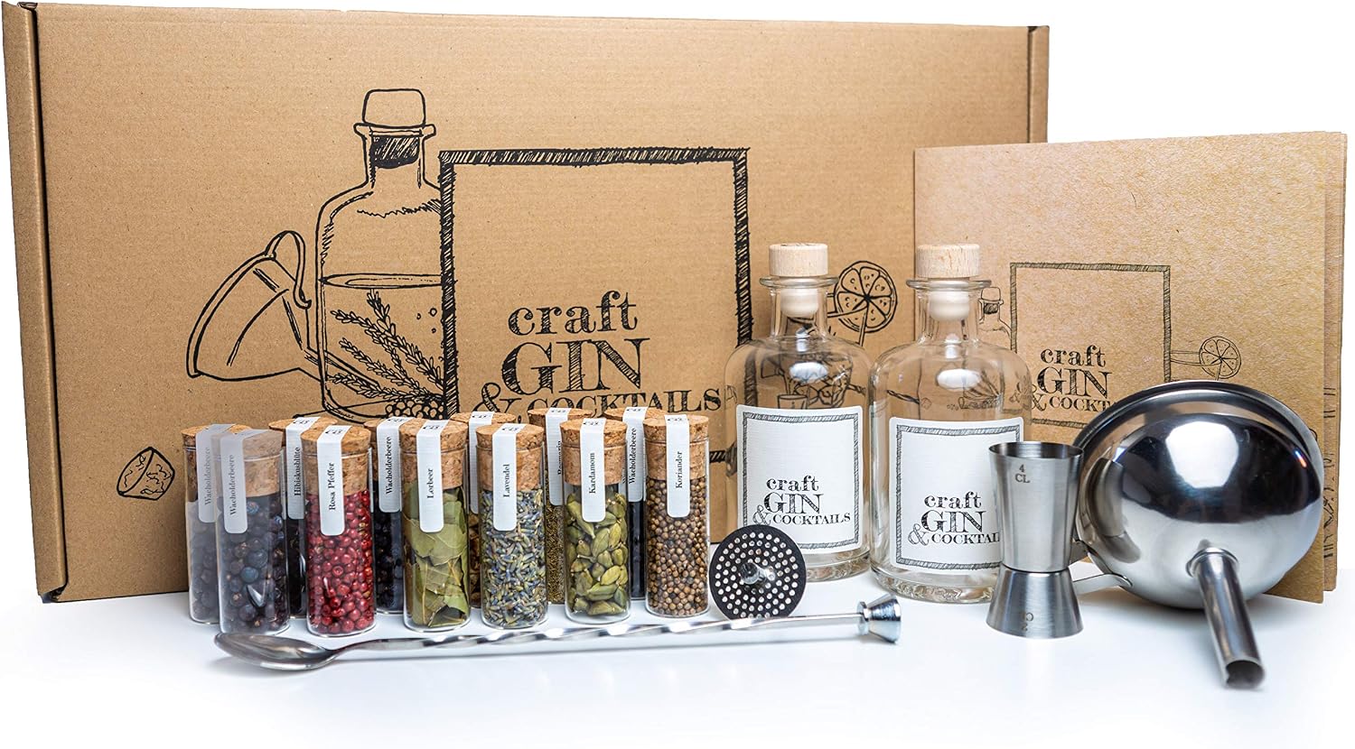 Craft Gin & Cocktails Set/Gin zum Selbermachen / 12