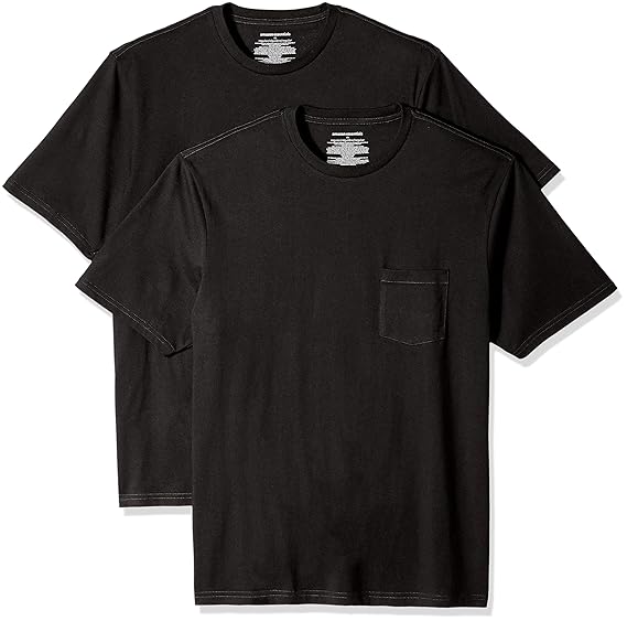 Amazon Essentials 2-Pack Regular-Fit Crew Pocket T-Shirt