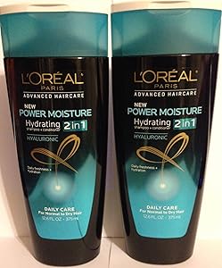L'Oreal Advanced Haircare 2 in1 Power Moisture 12.6 ounce each