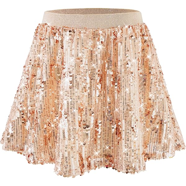 Amazon.com: Mebius Girls Sequin Sparkly Skirt Glitter Elastic