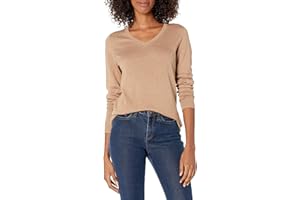 Amazon Essentials Women's Regular-Fit Lightweight Long-Sleeve V-Neck Sweater (Available in Plus Size)