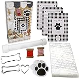 Hapinest Make Your Own Homemade Dog Treats Kit - Dog Bone Cookie Cutters, 24 Gift Bags and Tags, Dog Biscuit Roller, and 3 Al