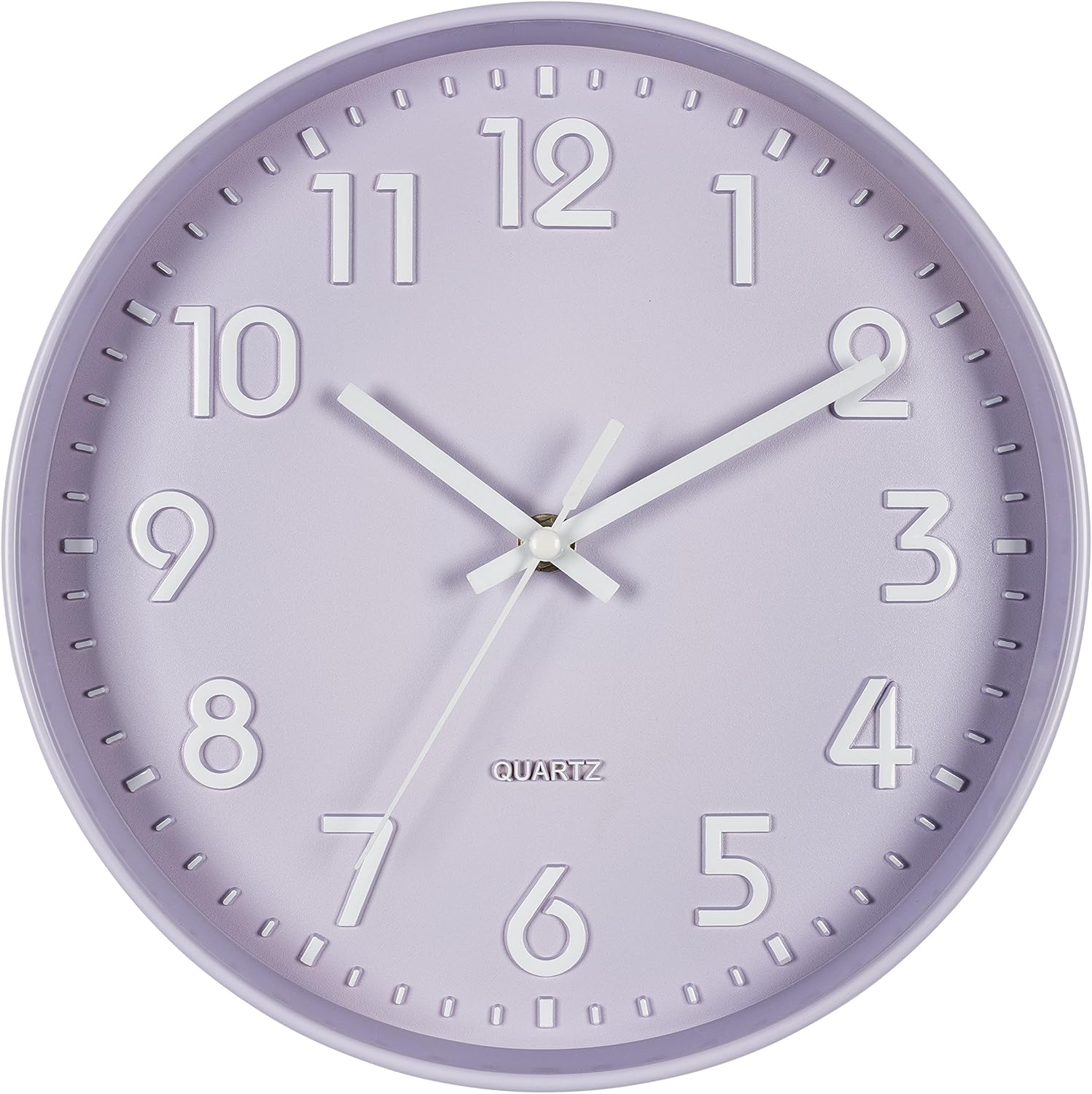Bernhard Products Purple Wall Clock 10 Inch, Silent NonTicking