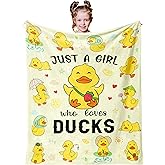 JUCIPAY Duck Blanket Gifts for Duck Lovers, Ducks Blanket 50"x40", Rubber Ducks Themed Gifts
