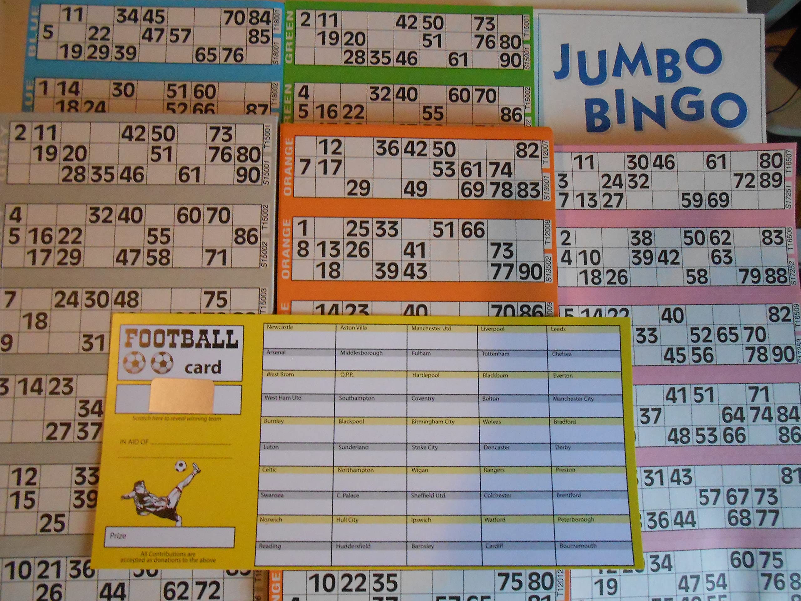 Book of 600 Bingo Tickets FREE 50 space football Scratch Card