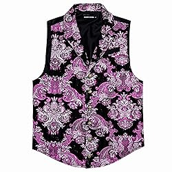 Barry.Wang Mens Paisley Purple Victorian Single