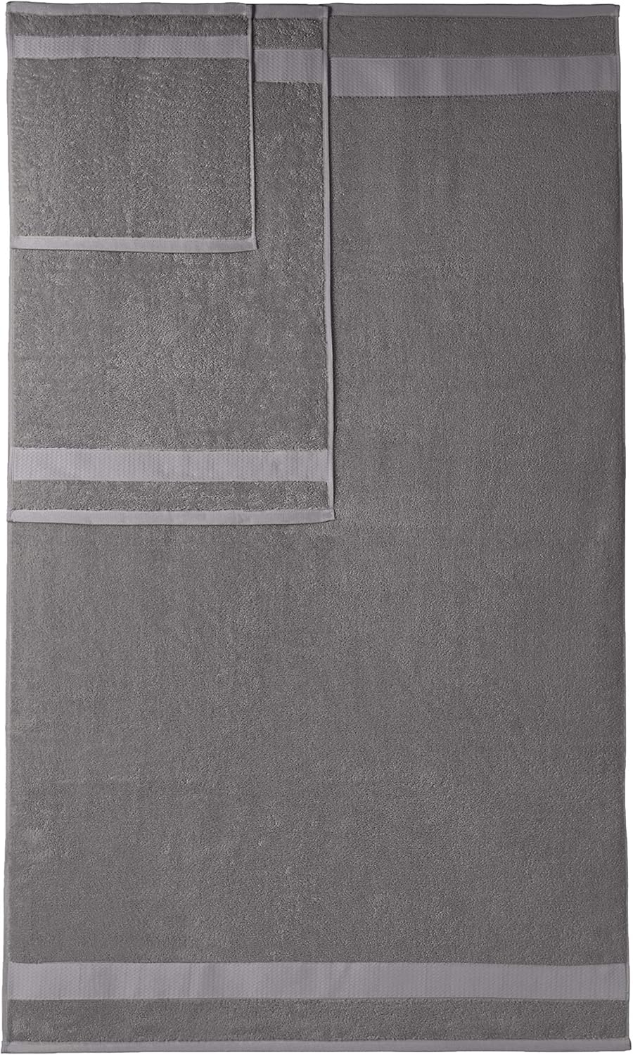 Basics Everyday Bath Towels, 6 Piece Set, Powder Grey, 100% Soft Cotton, Durable: Home & Kitchen
