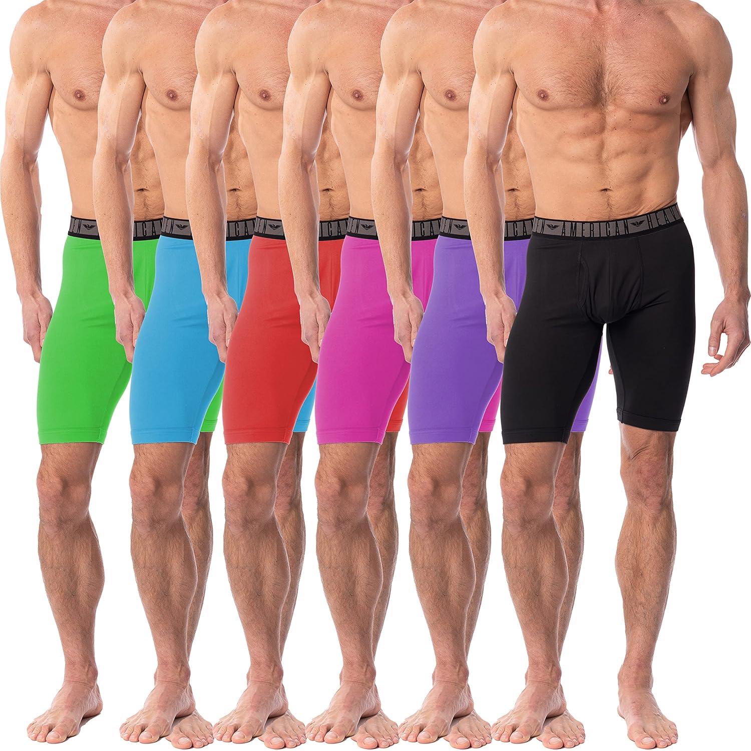 American Heaven Men's Knee Length Boxer Briefs Ultra Soft Stretch