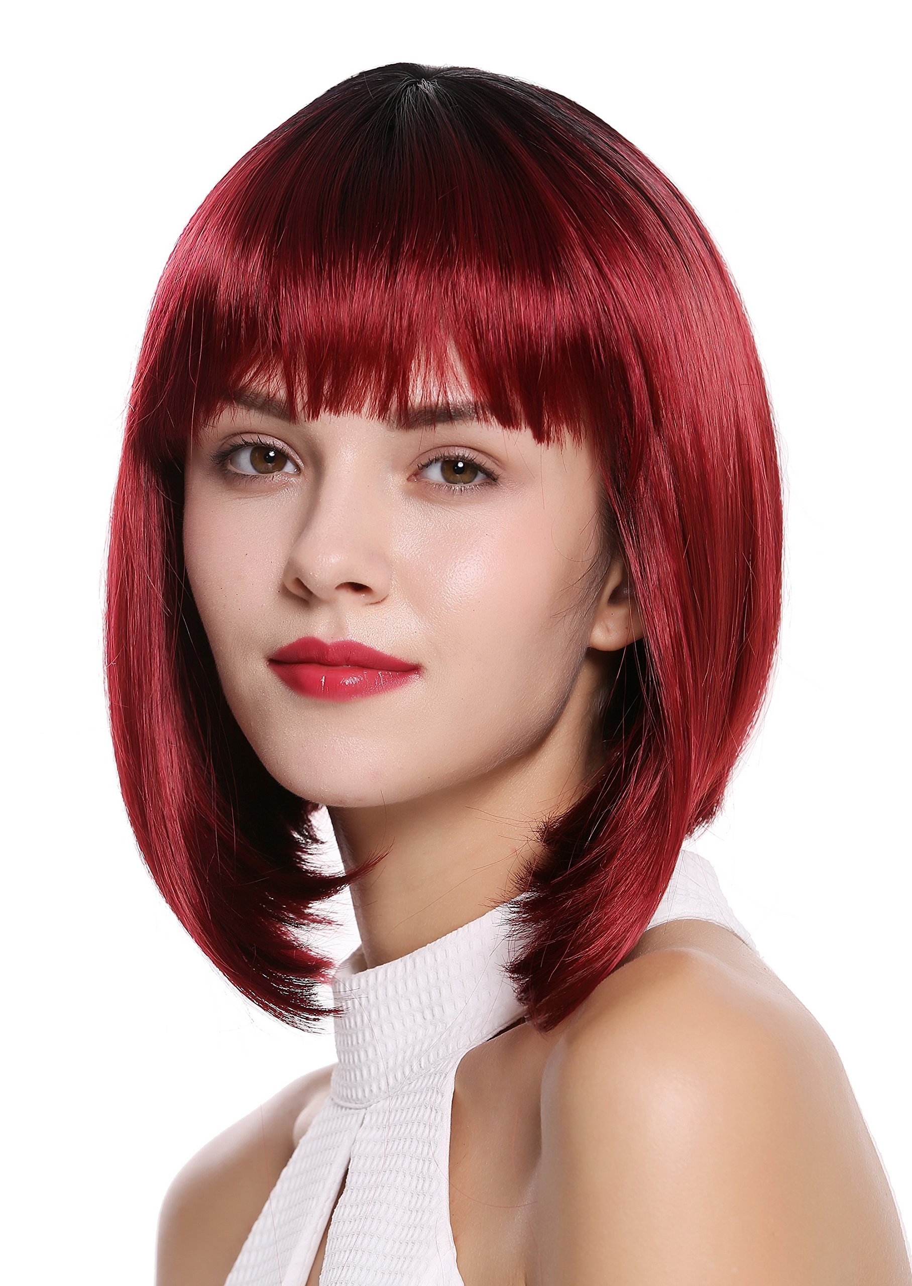 WIG ME UP - DW-2140Q-YS871S1B women's wig bob long bob short fringe ombre black red