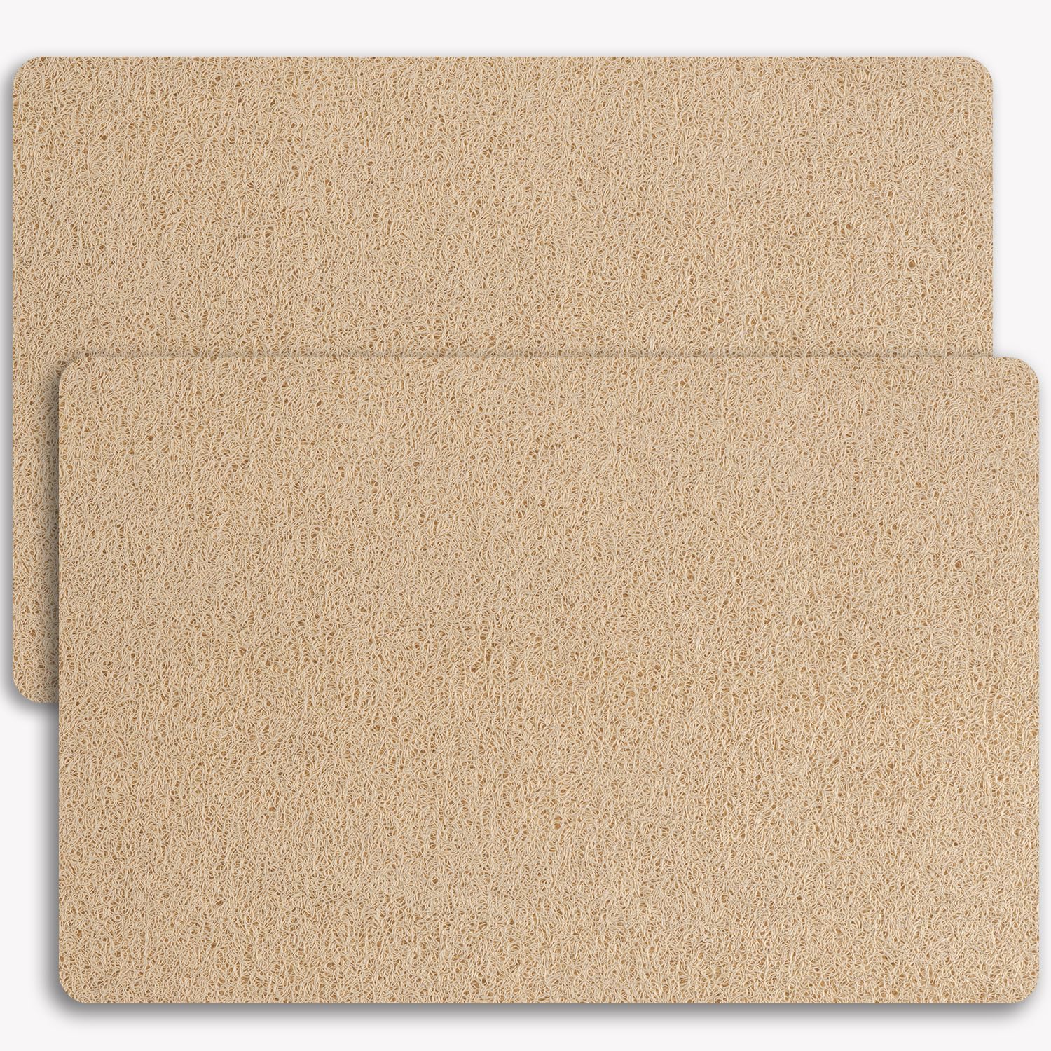 Photo 1 of Hargiis Non-Slip Bathtub Mat, 2 Pack Anti Slip Shower Mat, Fast Drying Bathtub Mats, Foot Scrubber Mat, Anti Slip Mat for Tub, Floor, Bathroom, Kitchen, Home, Hotel (Beige 24"×16"+24"×16")