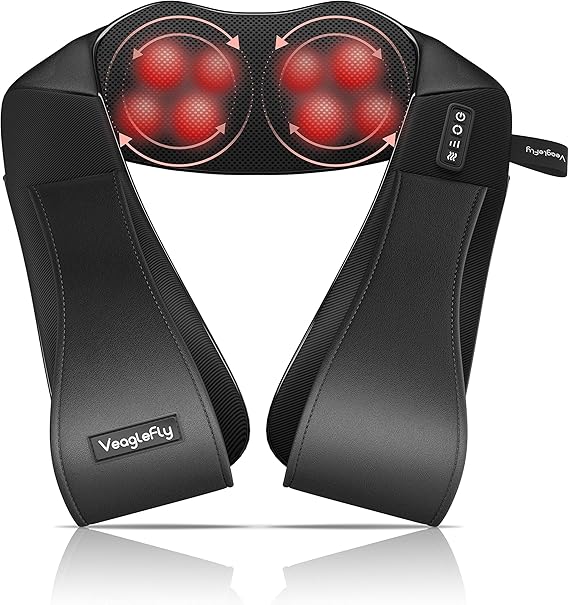 VeagleFly Shiatsu Shoulder Massager with Heat, Electric Deep Tissue