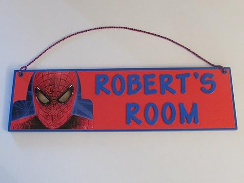 Amazon Com Spiderman Room Name Wall Sign Personalized Spider Man Boys Room Decor Spiderman Customized Name Sign Handmade