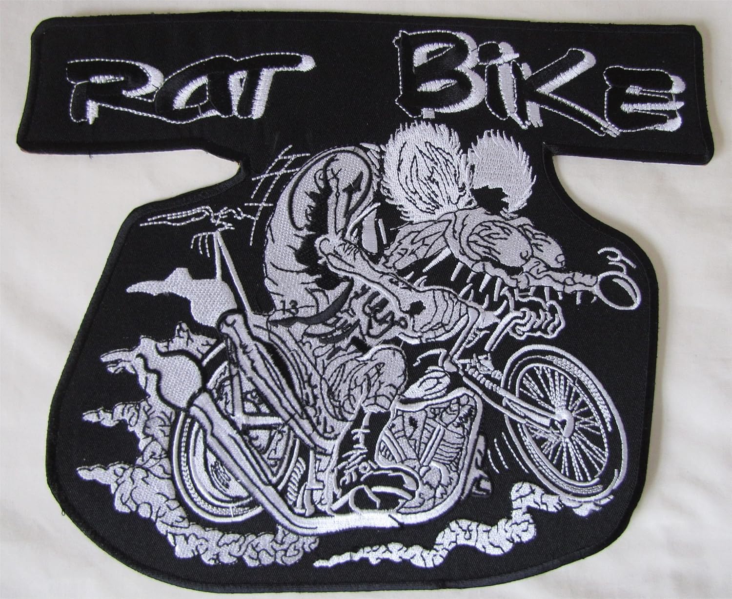Large Speeding Rat Speed Biker Bike Motorcycle Embroidered Sew On Badge