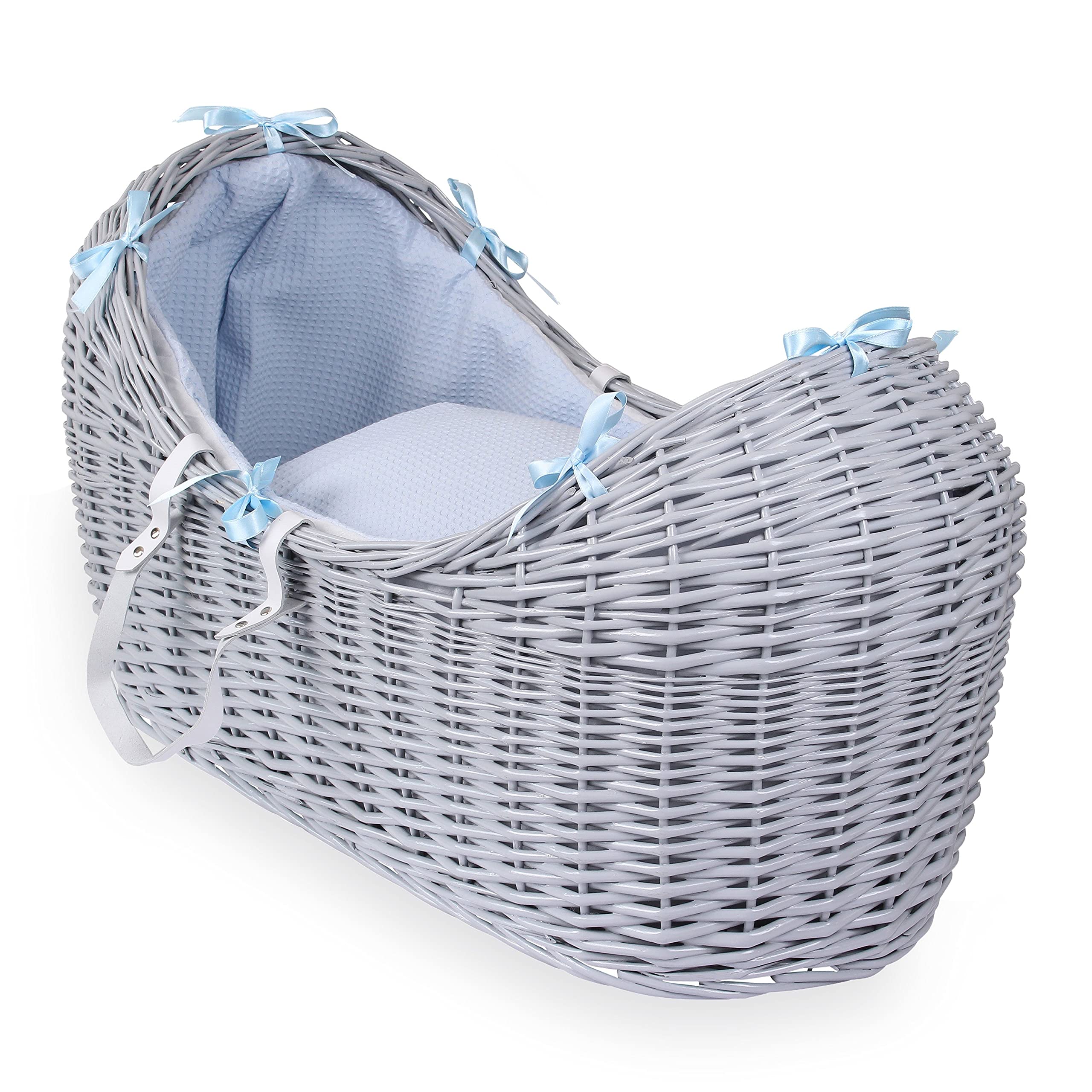 Clair de Lune Waffle Grey Wicker Noah Pod, Blue