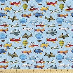 Lunarable Plane Fabric by The Yard, Airplane