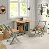 Seconique Santos Butterfly Dining Set Green Pine Top 6 Chairs view 1