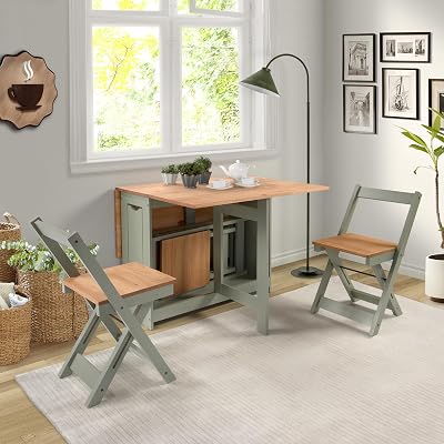 Seconique Santos Butterfly Dining Set Green Pine Top 6 Chairs