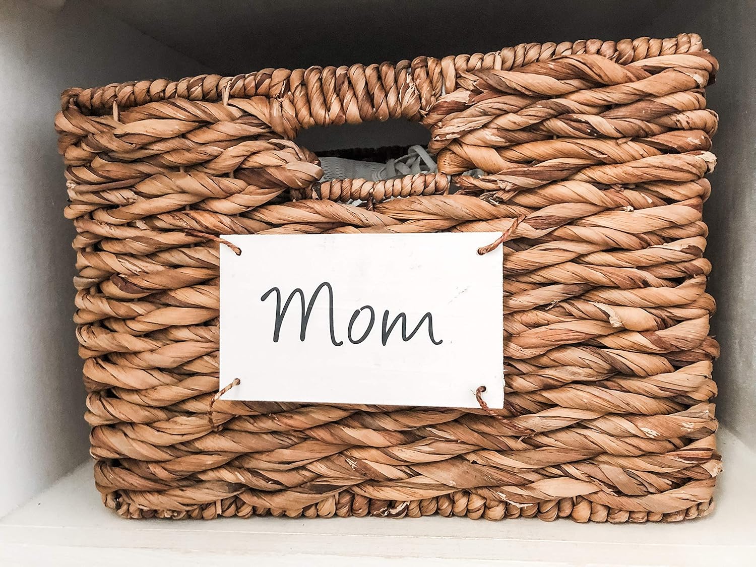 Personalized Home Organization Wooden Basket Label Handmade