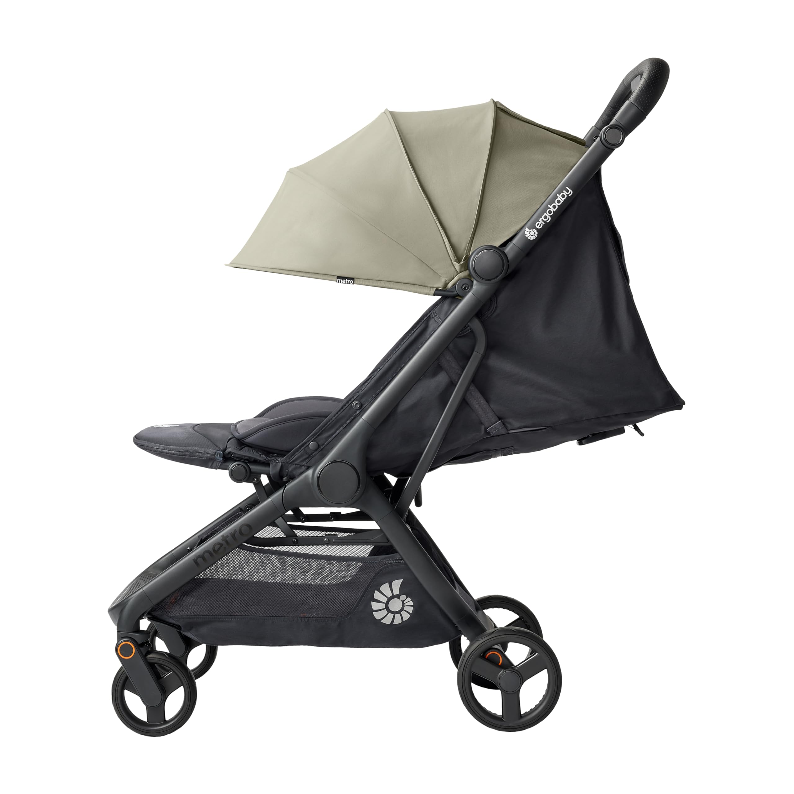 Ergobaby Metro3 Kinderwagen Buggy mit Liegefunktion, Baby-Buggy ab Geburt bis 22kg (0-4 Jahre), Zusammenklappbar und Autositz Kompatibel, höhenverstellbarer Griff, ergonomischer Sitz, Soft Olive 2
