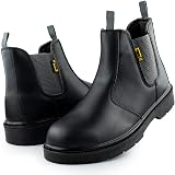 Black Hammer Mens Chelsea Safety Boots S3 SRC Steel Toe Black Leather 9UK view 6