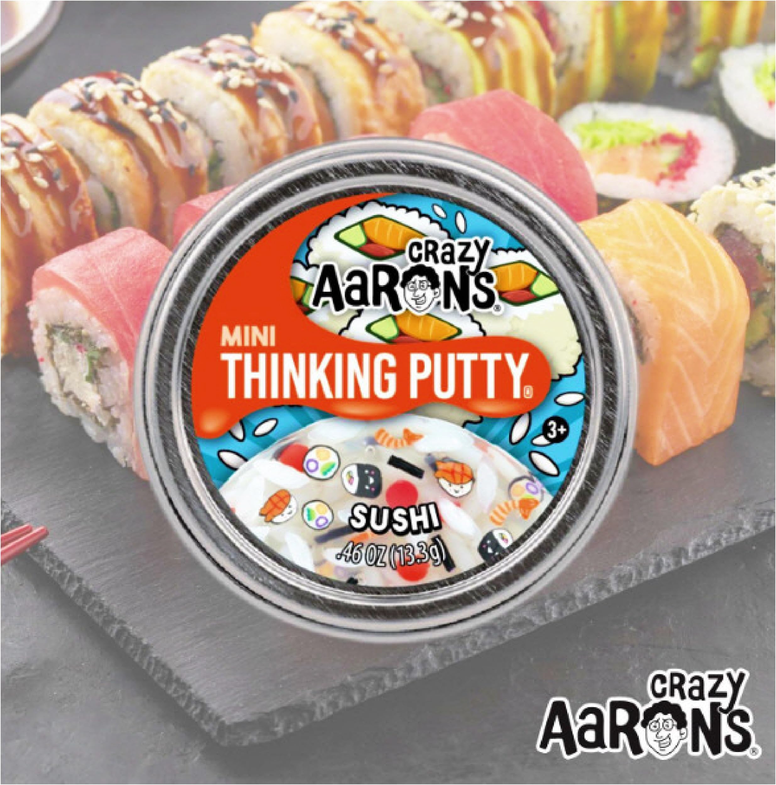Crazy Aaron's Putty Mini Tins Ketchup & Mustard, Pickleball and Sushi Gift Set Bundle - 3 Pack (13.3g Each)