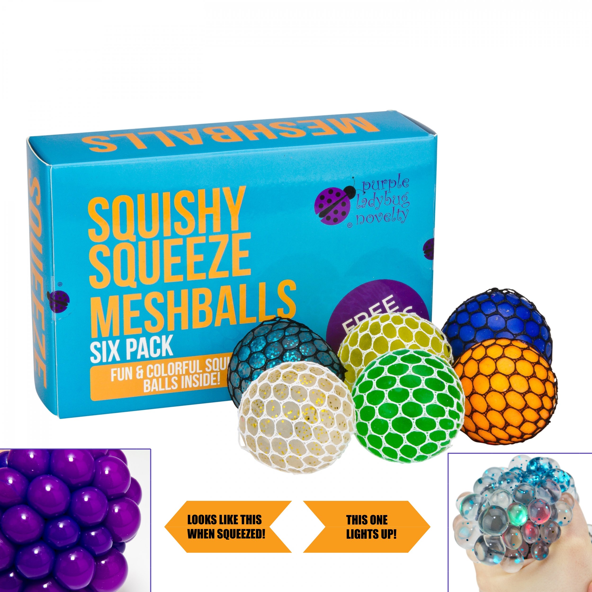 Buy Colorful Squishy Mesh Balls Variety Pack for Kids and Adults! 6