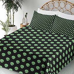 Ambesonne Alien Sheet Set, Supernatural Martiansal