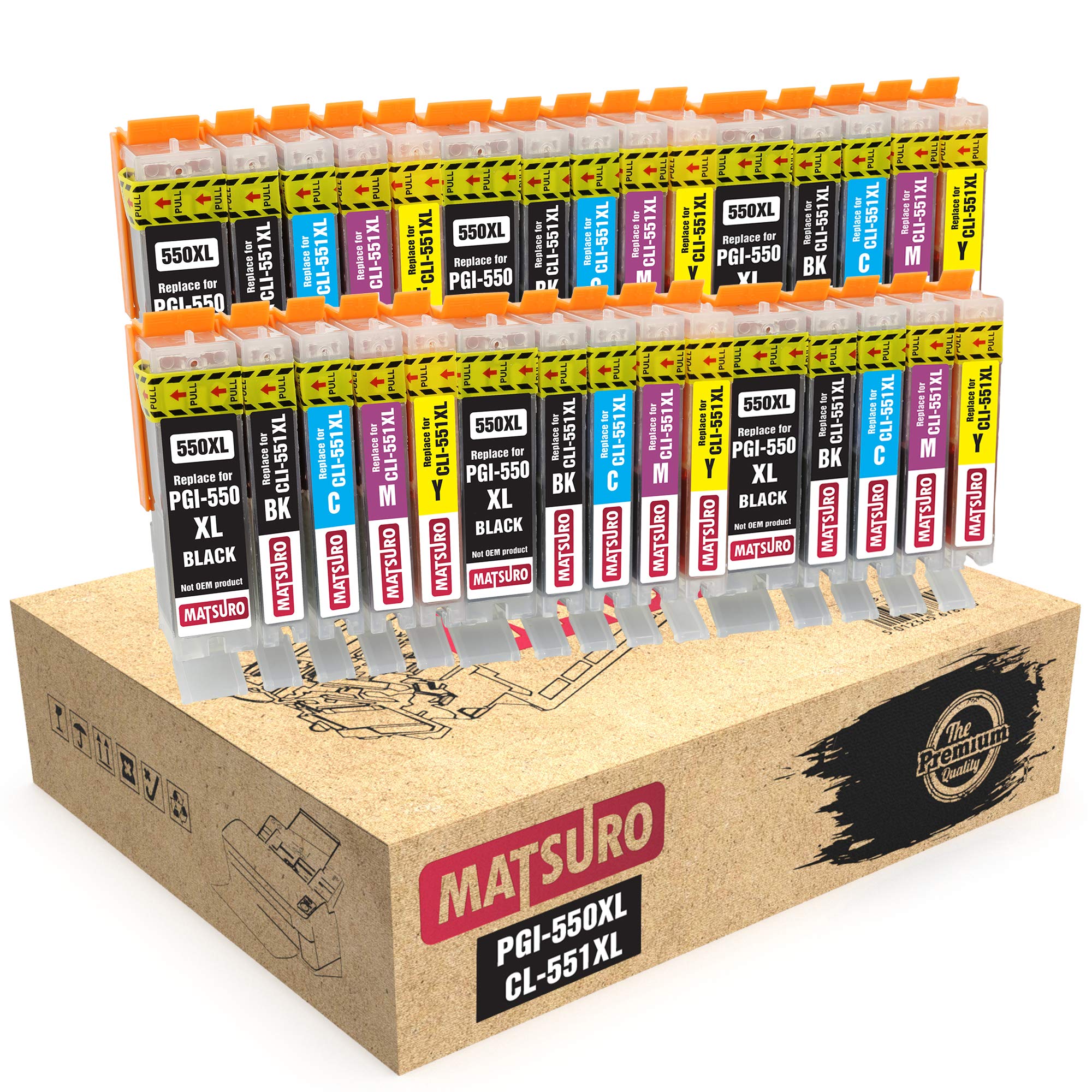 Matsuro Original | Compatible Ink Cartridges Replacement for CANON PGI-550XL CLI-551XL 550 551 (6 SETS)