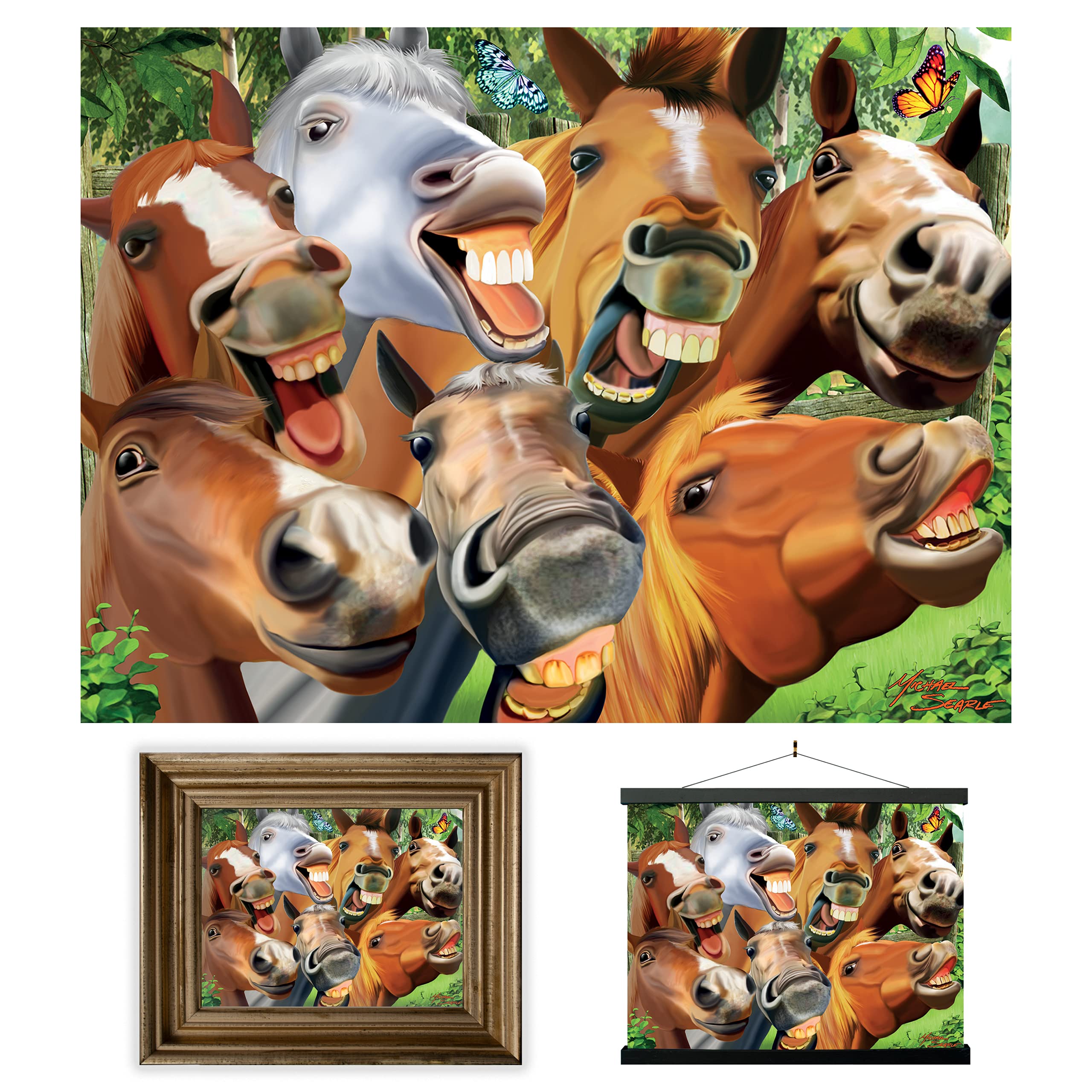 3D LiveLife Lenticular Wall Art Prints - Horsing Around from Deluxebase. Unframed 3D Horse Poster. A perfect wall filler. Original artwork licensed from renowned artist, Michael Searle