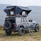 Aluminum Rooftop Tent Hard Shell,Pop Up Roof Tent Hardshell | 2-layer mat,LED light strip,2 Person Car Roof Top Tent Camping for Jeep Truck SUV Trailer