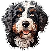 Bernedoodle Sticker 4 Inch Bernese Poodle Mix Designer Dog Fluffy Dog - Waterproof Animal Vinyl Decal for Laptop Water Bottle Car Tumbler - Durable Aesthetic Long-Lasting Stickers for Adults ID44990